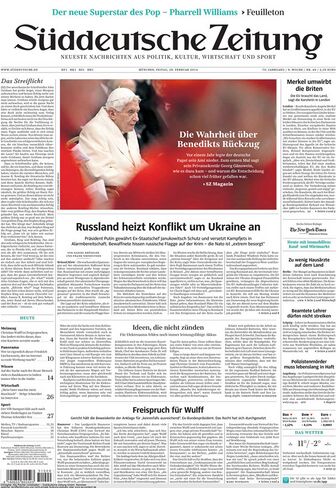 Titelseite der Süddeutschen Zeitung